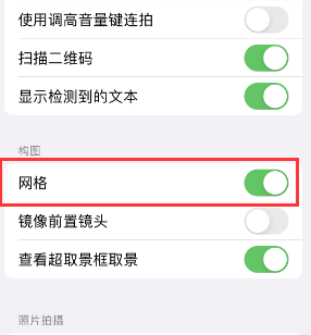 阜南苹果手机维修网点分享iPhone如何开启九宫格构图功能 