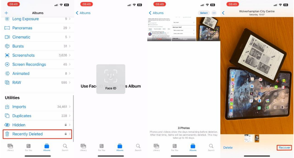 阜南苹果14维修分享 iPhone14 上恢复已删除的照片 