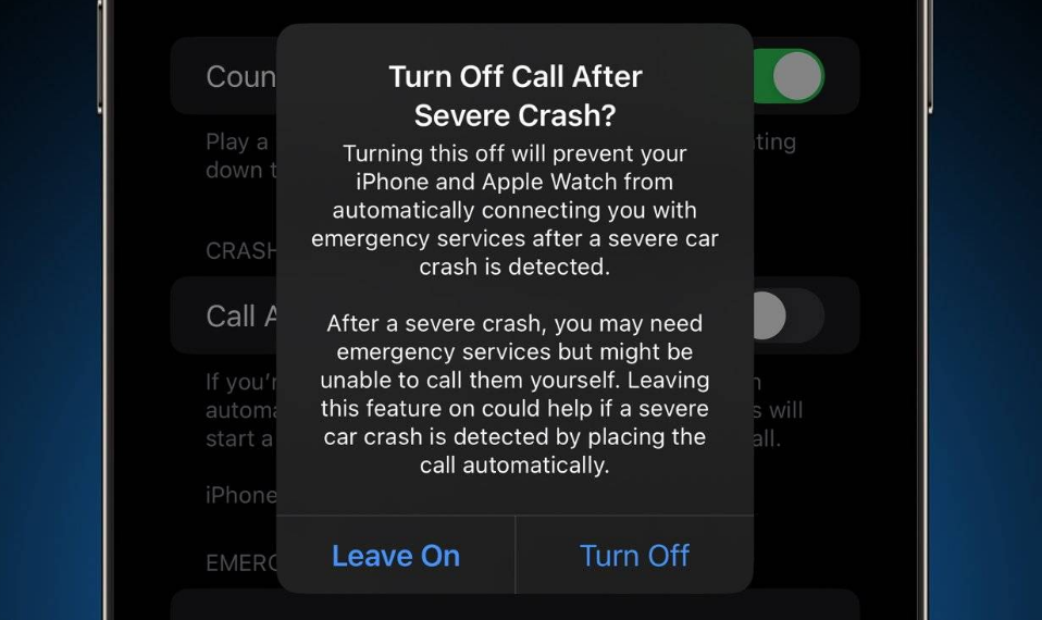 阜南苹果14维修分享 iPhone 14 和 Apple Watch 上关闭崩溃检测 